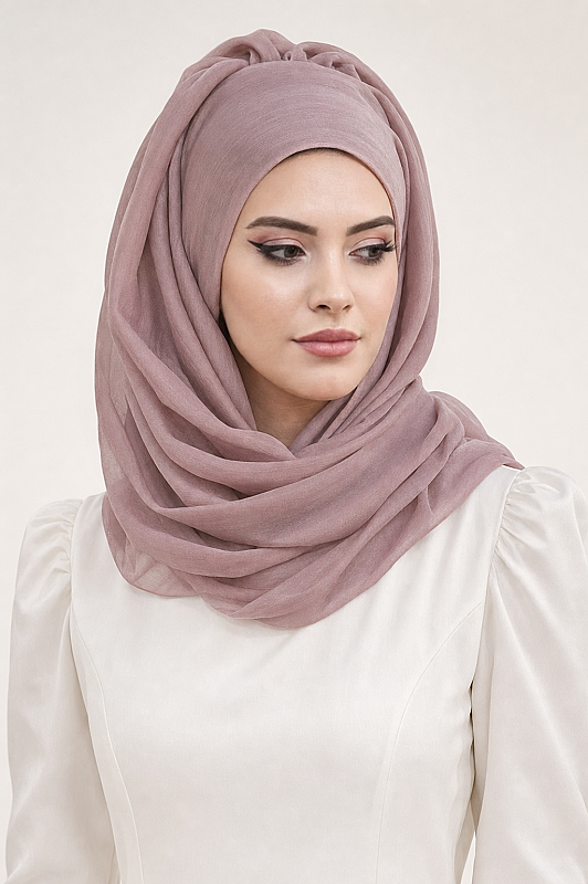 Pudra Janjan Şifon Abiye Şal - 2