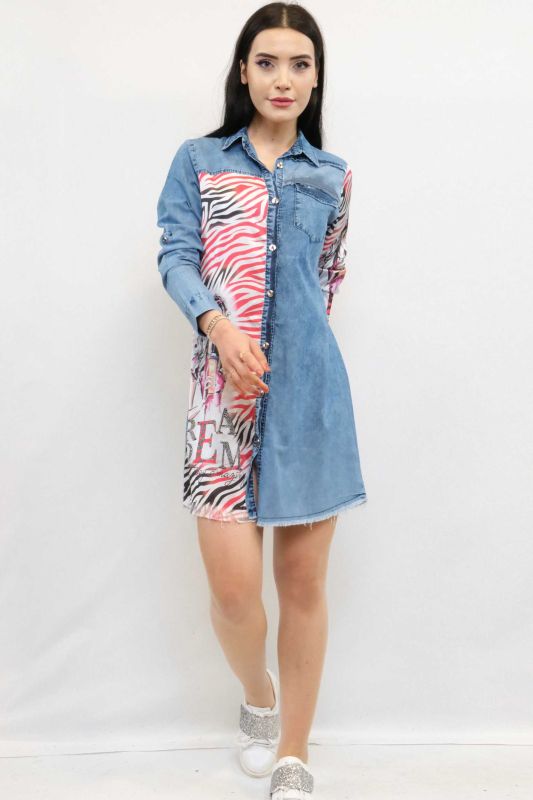 Moda Çizgi Design Denim Dress - 3