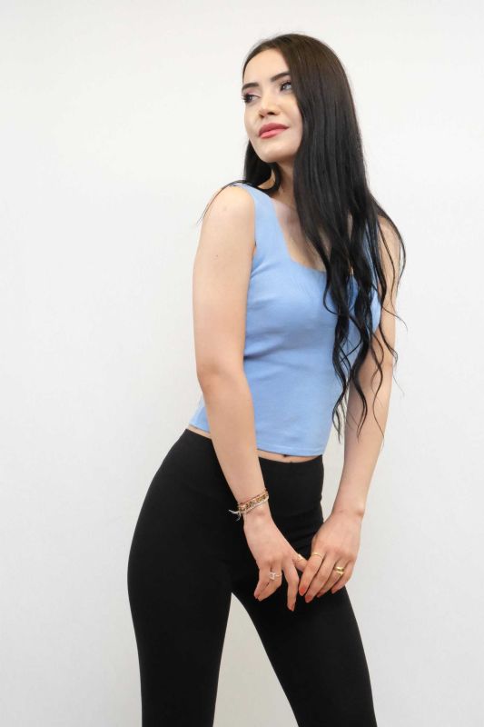 Moda Çizgi Knitwear Undershirt Blue - 2