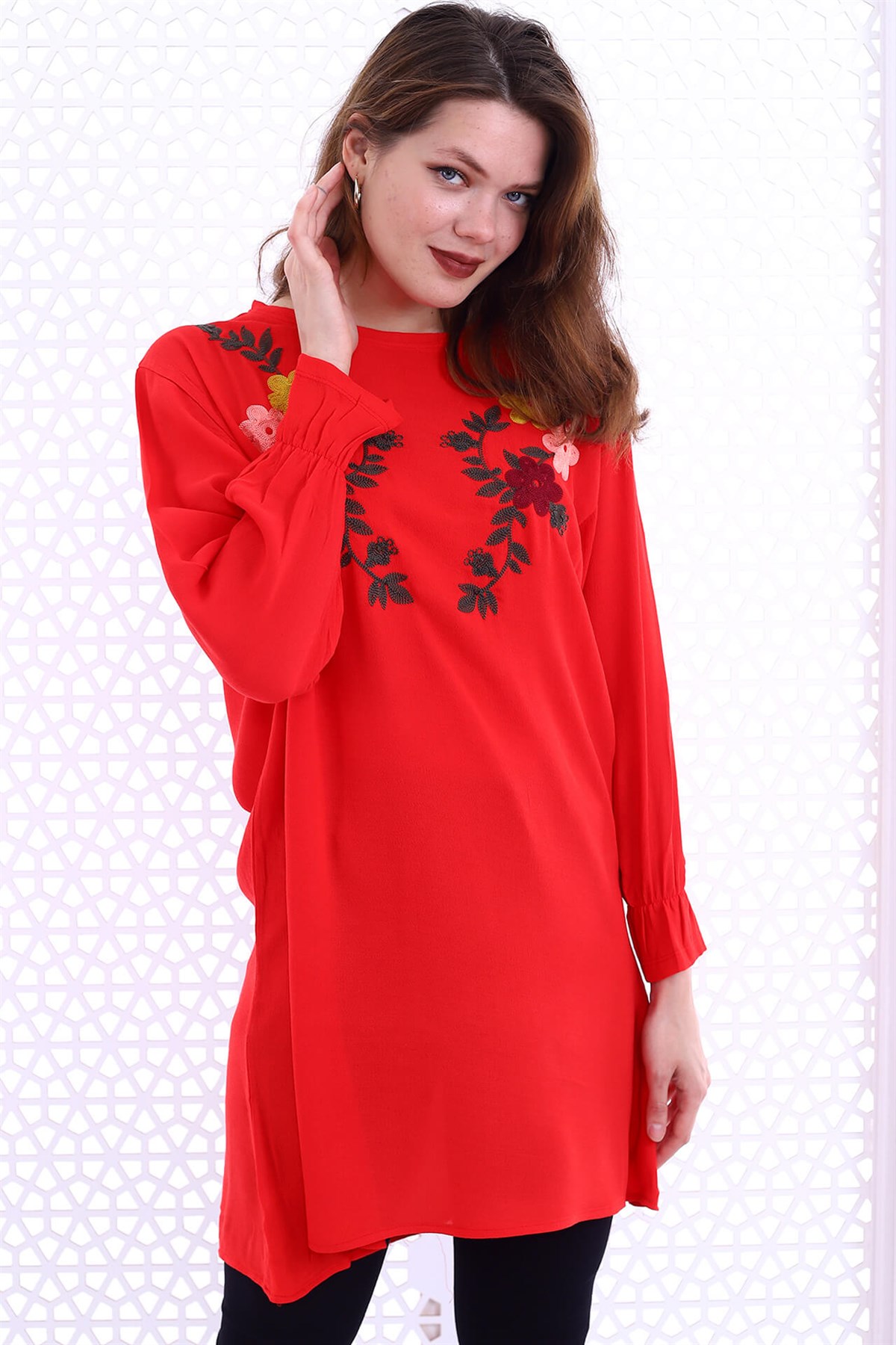 Moda Çizgi Tunik 303011 - L | Nar Çiçeği