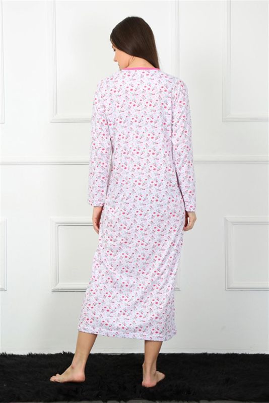 Moda Çizgi Uzun Kol Kırmızı Anne Gecelik 1360 - 4