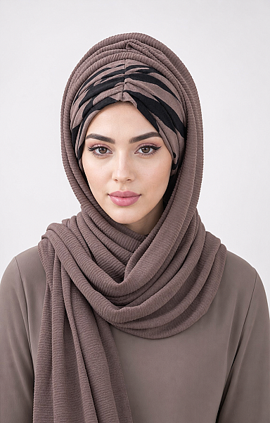 Vizon Zebra Feminen Desenli Hazır Şal