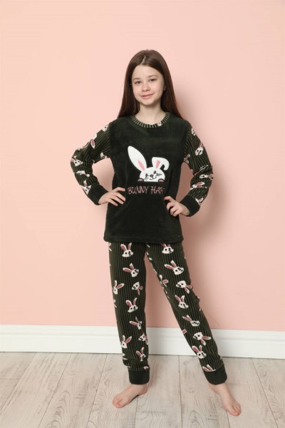 moda çizgi WelSoft Polar Çocuk Pijama Takımı 20206Y - Thumbnail