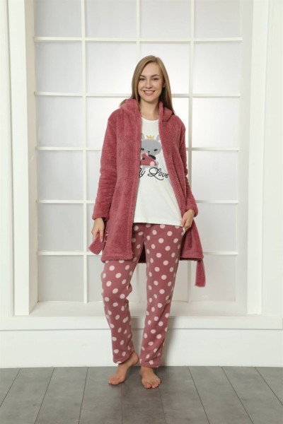 Moda Çizgi - moda çizgi Welsoft Polar Kadın 3'lü Pijama Takımı 808023