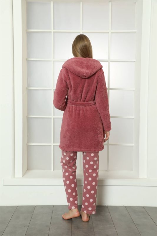 moda çizgi Welsoft Polar Kadın 3'lü Pijama Takımı 808023 - 3