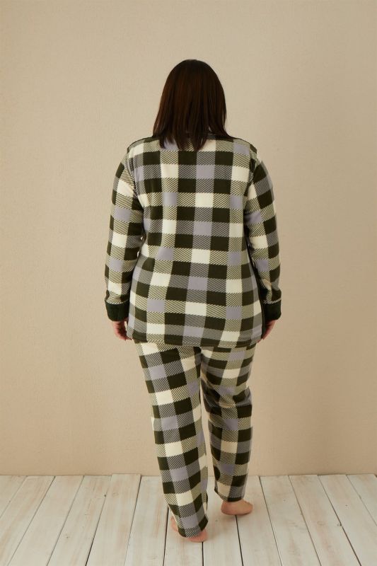 Moda Çizgi Welsoft Polar Kadın Büyük Beden Pijama Takımı 808030 - 3