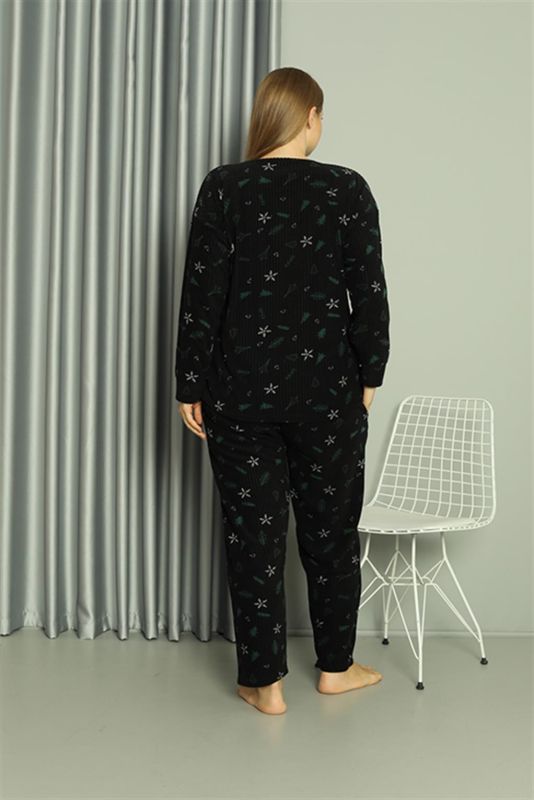 Moda Çizgi Welsoft Polar Kadın Büyük Beden Pijama Takımı 808043 - 6