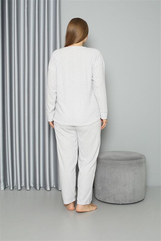 Moda Çizgi Welsoft Polar Kadın Büyük Beden Pijama Takımı 808050 - 5