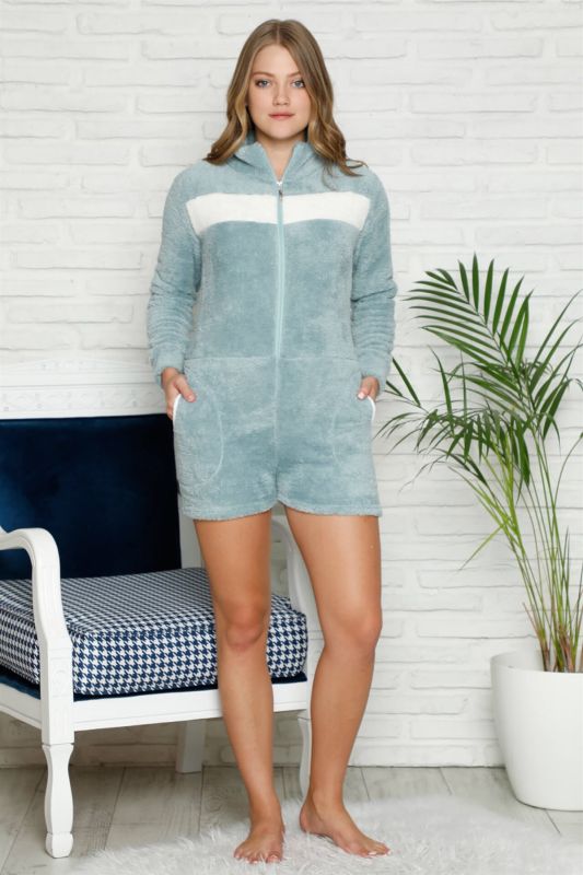 moda çizgi Welsoft Polar Kadın Cepli Şortlu Tulum 8102 - 1