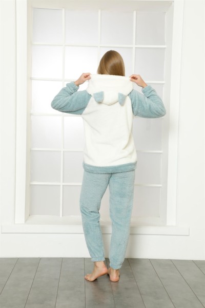 moda çizgi Welsoft Polar Peluş Kadın Pijama Takımı 818111 - Thumbnail