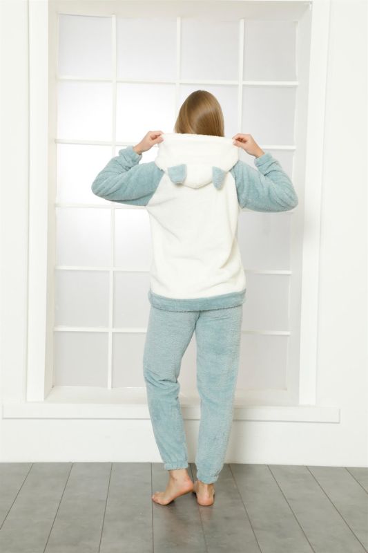 moda çizgi Welsoft Polar Peluş Kadın Pijama Takımı 818111 - 3