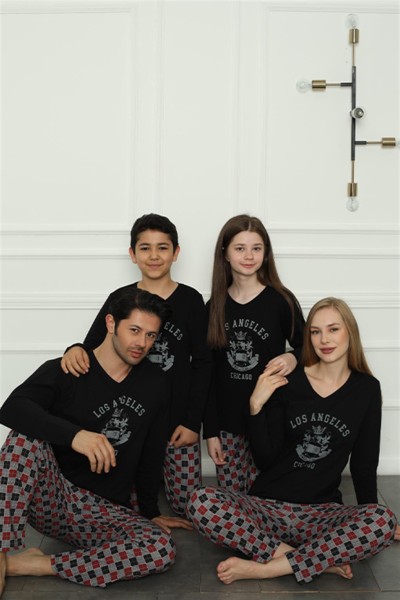 Moda Çizgi Aile Penye Pijama Takım (anne - kız ) 50111 Ayrı Ayrı Satılır . Fiyatları Farklıdır - Thumbnail