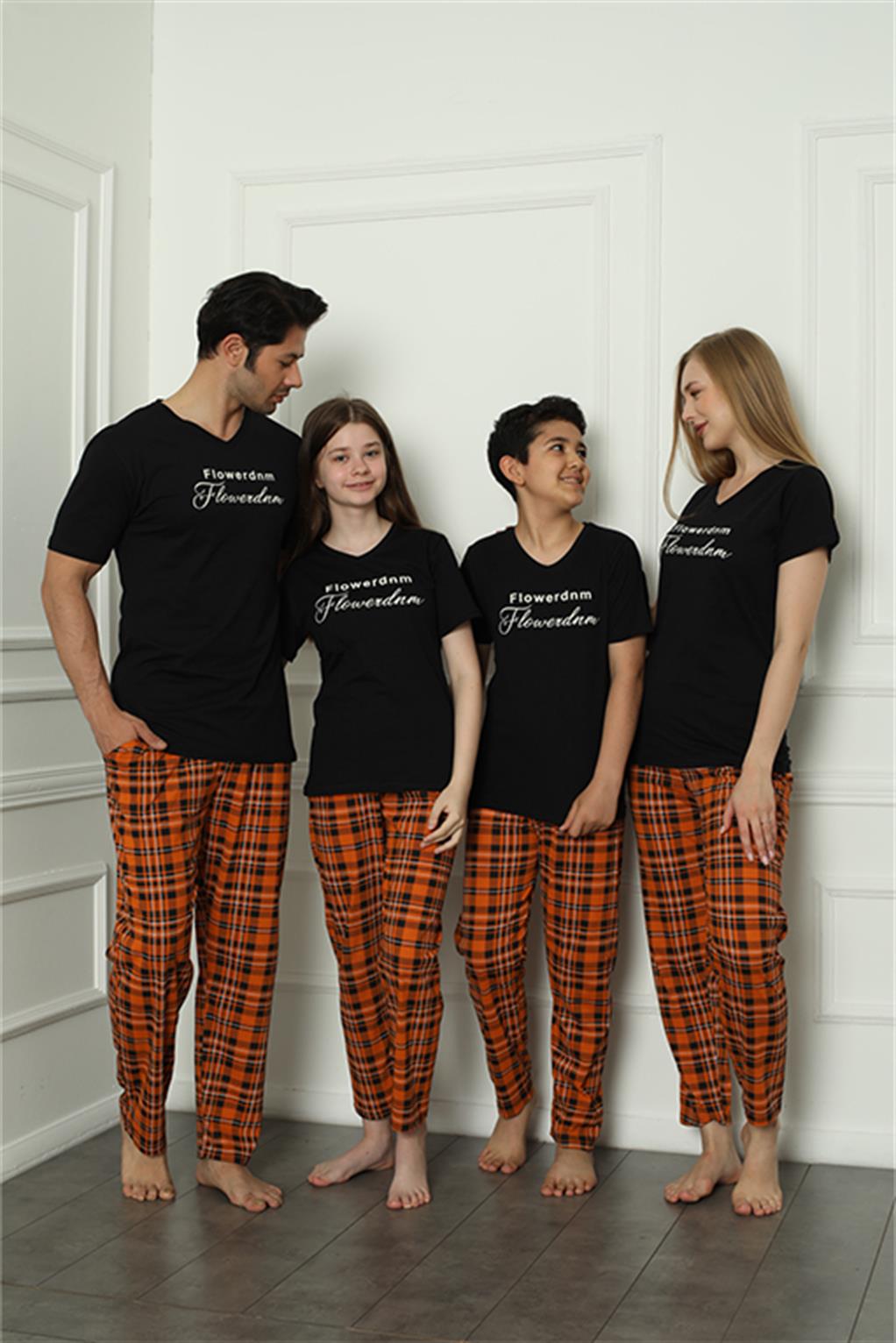 Moda Çizgi Aile Penye Pijama Takım (baba - oğul ) 50118 Ayrı Ayrı Satılır . Fiyatları Farklıdır - 3-4 | Siyah Erkek