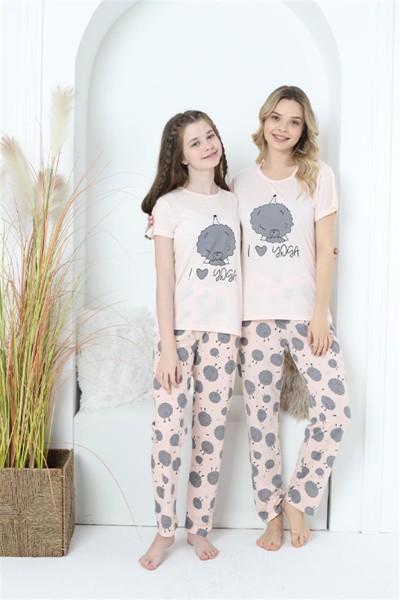 Moda Çizgi Anne Kız Aile I Love Yoga Pijama Takım Ayrı Ayrı Satılır 50101 - Thumbnail