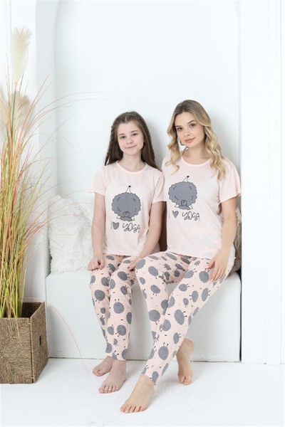 Moda Çizgi Anne Kız Aile I Love Yoga Pijama Takım Ayrı Ayrı Satılır 50101 - Thumbnail