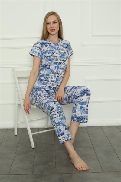 Moda Çizgi Anne Kız Aile Penye Pijama Takım Ayrı Ayrı Satılır. Fiyatları Farklıdır 50104 - Thumbnail