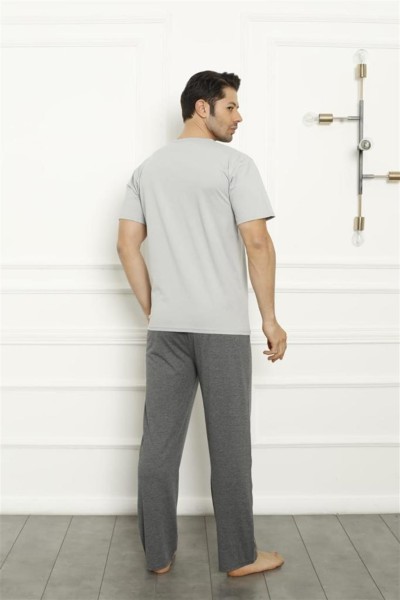 Fashionable Çizgi Father Son Gray Family Pajama Set Sold Separately 50102 - Thumbnail