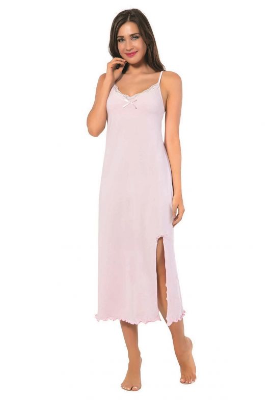 Moda Çizgi Women's Rope Strap Long Nightgown 900 - 1