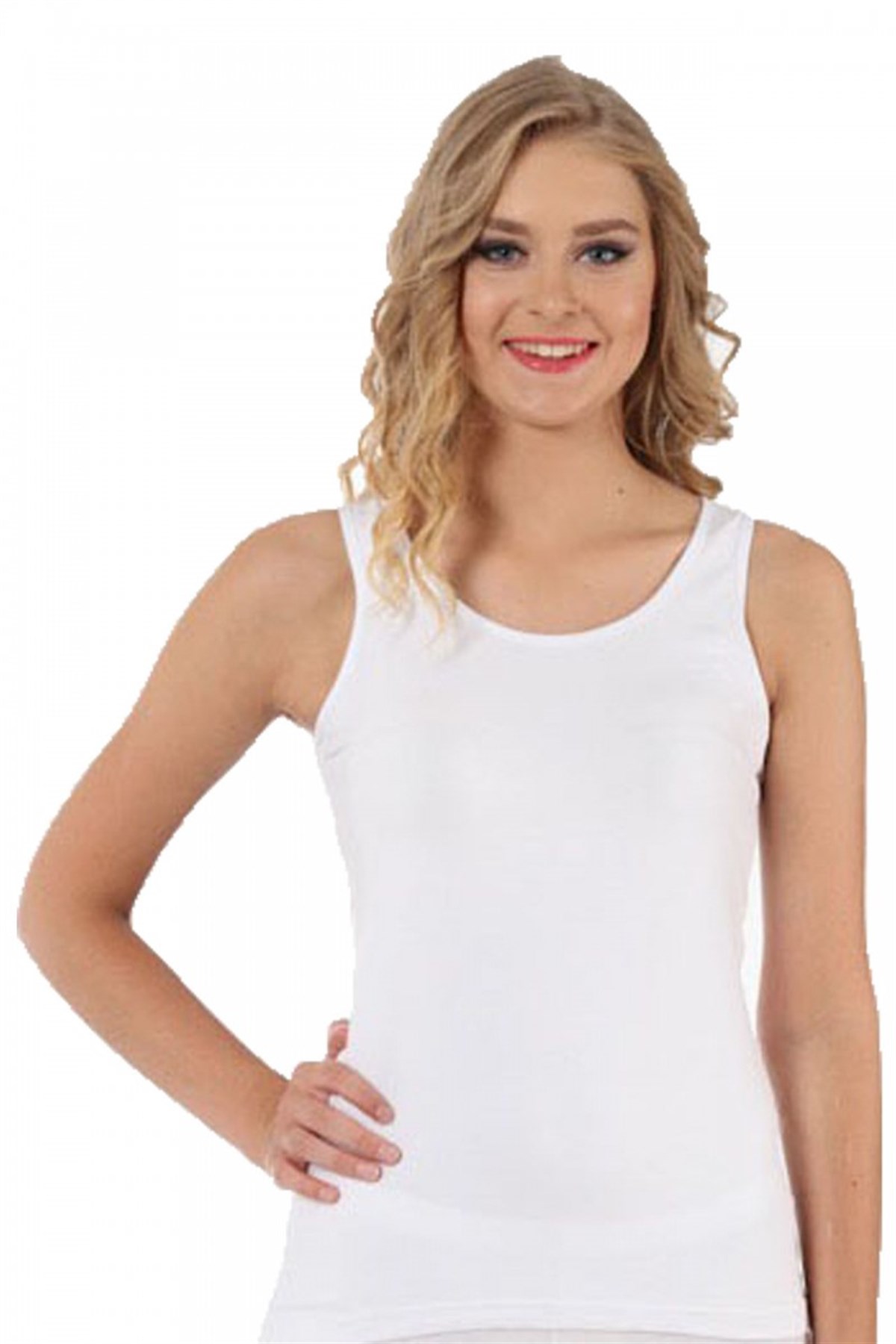 Moda Çizgi Bayan Kalın Askılı Body 246 - XL | Beyaz