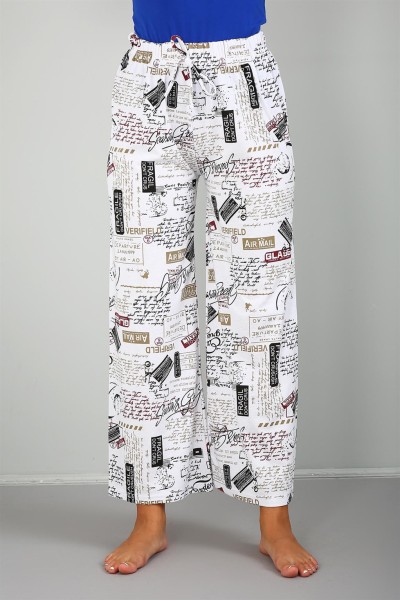 Moda Çizgi - Moda Çizgi Bayan Penye Bol Paça Pantolon 210034