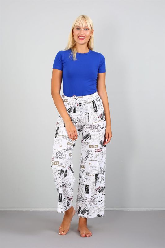 Moda Çizgi Women's Combed Cotton Wide Leg Trousers 210034 - 3