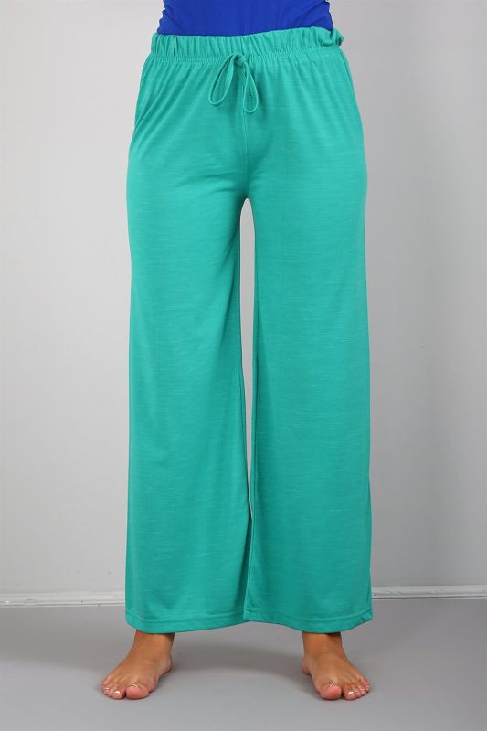 Moda Çizgi Bayan Penye Bol Paça Pantolon 210036 - 1