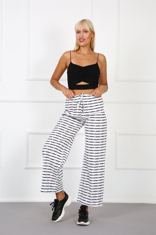 Moda Çizgi Women's Combed Cotton Wide Leg Trousers 210037 - 4