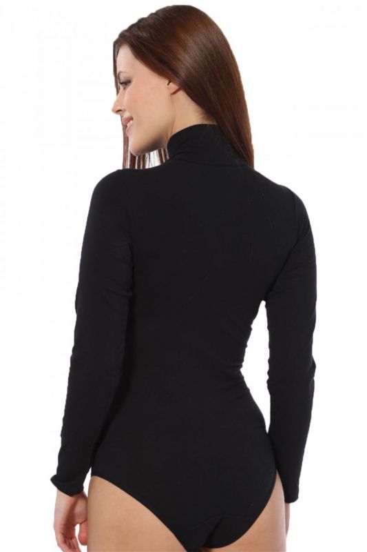 Moda Çizgi Bayan Uzun Kol  Boğazlı Çıtçıtlı Body 260 - 2