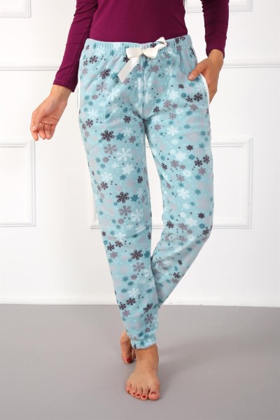 Moda Çizgi Bayan Welsoft Polar Tek Alt Pijama 210046 - Thumbnail