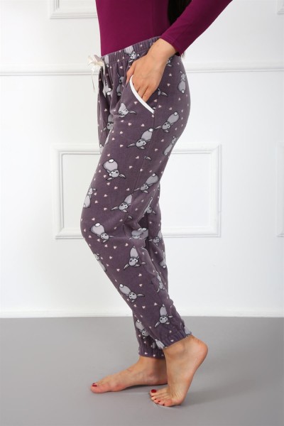 Moda Çizgi Bayan Welsoft Polar Tek Alt Pijama 210047 - Thumbnail