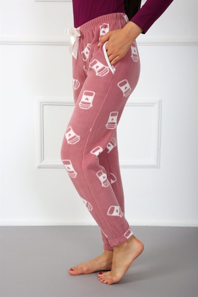 Moda Çizgi Bayan Welsoft Polar Tek Alt Pijama 210048 - Thumbnail