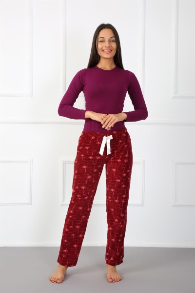 Moda Çizgi Bayan Welsoft Polar Tek Alt Pijama 210049 - Thumbnail