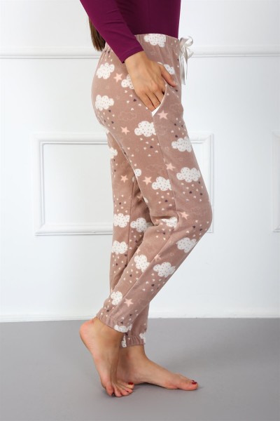 Moda Çizgi Bayan Welsoft Polar Tek Alt Pijama 210051 - Thumbnail