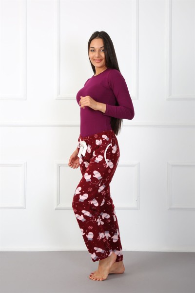 Moda Çizgi Bayan Welsoft Polar Tek Alt Pijama 210052 - Thumbnail