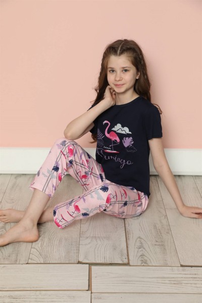 Moda Çizgi - Moda Çizgi Çocuk Pamuk Kısa Kollu Pijama Takımı 20587