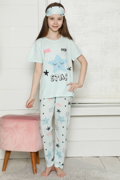 Moda Çizgi - Moda Çizgi Çocuk Pamuk Kısa Kollu Pijama Takımı 4566