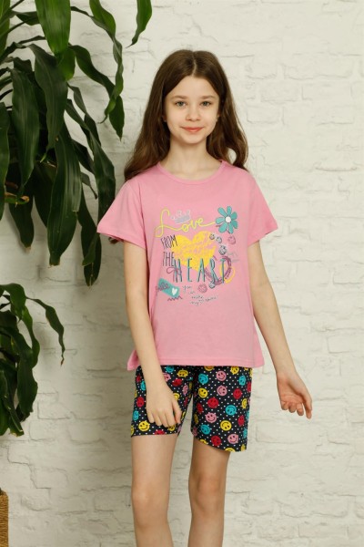 Moda Çizgi - Moda Çizgi Çocuk Pamuk Şortlu Pijama Takımı 4631
