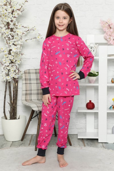 Moda Çizgi - Moda Çizgi Çocuk Pamuk Uzun Kollu Pijama Takımı 4545