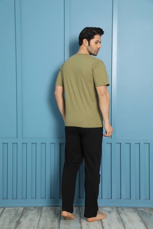 Moda Çizgi Erkek %100 Pamuk Cepli Pijama Takımı 20576H - 2