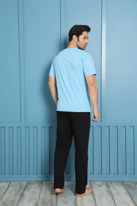 Moda Çizgi Erkek %100 Pamuk Cepli Pijama Takımı 20576M - 2