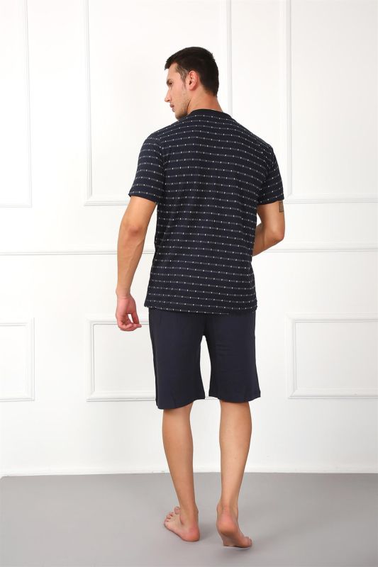 Moda Çizgi Erkek %100 Pamuk Cepli Şortlu Pijama Takım 6791 - 4