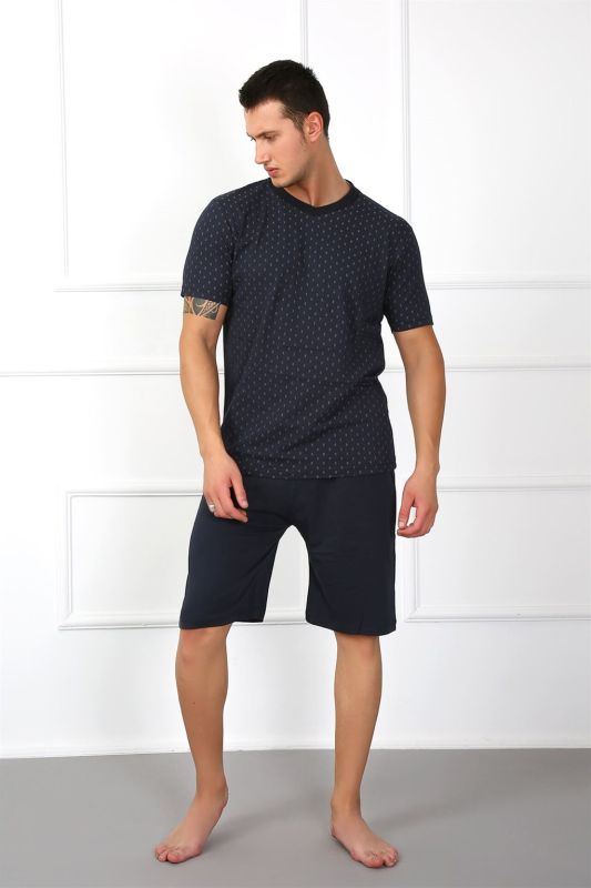 Moda Çizgi Erkek %100 Pamuk Cepli Şortlu Pijama Takım 6792 - 2
