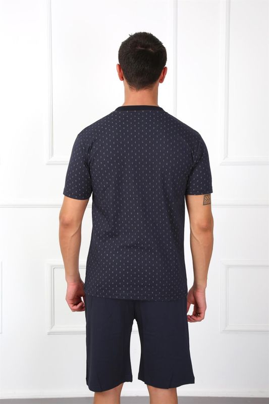 Moda Çizgi Erkek %100 Pamuk Cepli Şortlu Pijama Takım 6792 - 4