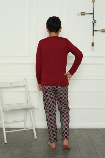 Moda Çizgi Erkek Çocuk Penye Pijama Takım 20385 - Thumbnail