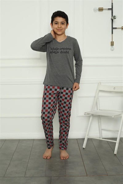 Moda Çizgi - Moda Çizgi Erkek Çocuk Penye Pijama Takım 20389