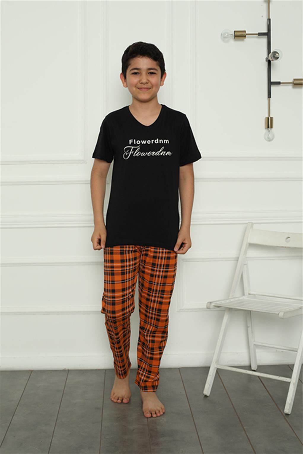 Moda Çizgi Erkek Çocuk Penye Pijama Takım 20395 - 3-4 | Siyah