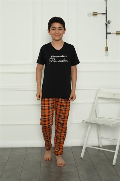 Moda Çizgi Erkek Çocuk Penye Pijama Takım 20395 - Thumbnail