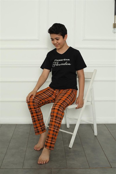 Moda Çizgi Erkek Çocuk Penye Pijama Takım 20395 - Thumbnail
