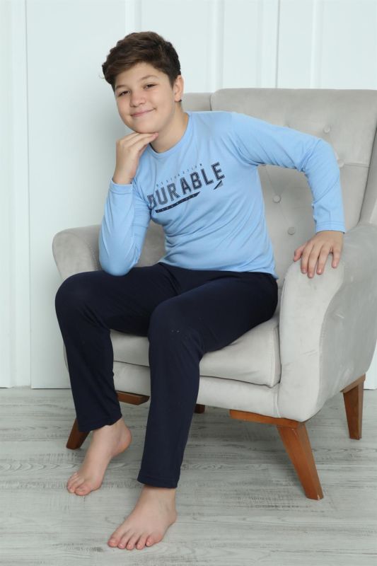 Moda Çizgi Erkek Çocuk Penye Pijama Takım 20412 - 8