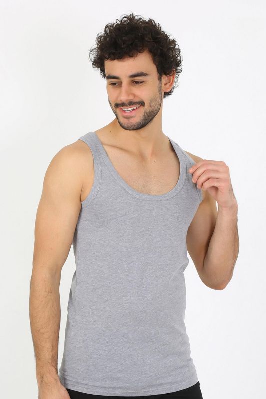 moda çizgi Erkek Gri Ribana Atlet 6502 - 1